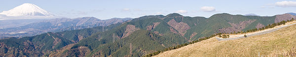 大野山から望む三国山稜と県境尾根