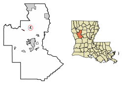 Location of Powhatan in Natchitoches Parish, Louisiana.