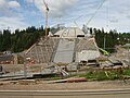 Die Baustelle der neuen Schanze im August 2009