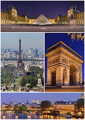 Paris montage. Clicking on an image in the picture causes the browser to load the appropriate article.