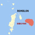Сібуян на карті провінції Ромблон