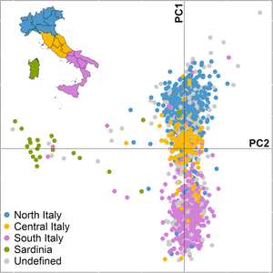 Principal Component Analysis of the Italian population Principal Component Analysis of the Italian population.png
