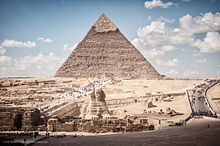 Пирамида Хефрена и Сфинкса, Гиза, Большой Каир, Египет.jpg