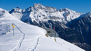 Refuge de Valerette mit Dents de Morcles