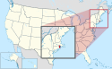 Location map of Rhode Island.