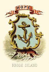 Rhode Island state coat of arms Rhode Island state coat of arms (illustrated, 1876).jpg