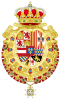 Královský větší znak Španělska (1700-1761) Verze se zlatým rounem a límci Holy Spirits.svg