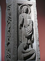 The Ruthwell Cross, 8th century AD Ruthwell Cross Christ on south side.jpg