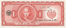 Anverso Billete de un Colón 1979