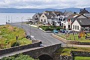 Village centre with Harbour Shop, looking west toward Kintyre