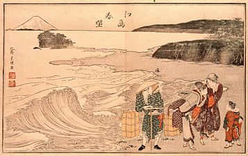 Primavera a Enoshima di Hokusai (1797)