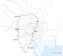 Liniile de metrou raportate cu linia Yamanote