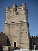 Torre del homenaje del Castillo de la Atalaya desde el interior