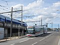 Un trolleybus de la ligne C2 sur le pont