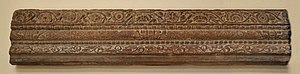 The Vasu doorjamb, dedicated to Vāsudeva "in the reign of Sodasa", Mathura, circa 15 CE. Mathura Museum, GMM 13.367[46]