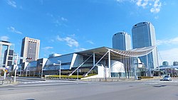 View of Makuhari-Messe from Nakase 2-chome crossing.jpg