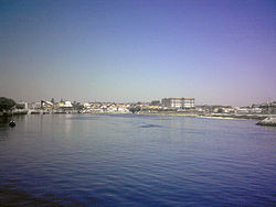 Vila do Conde vista dalla riva sinistra del fiume Ave