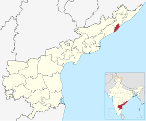 Positionskarte des Distrikts Visakhapatnam