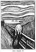 1895, lithografie. Ongeveer 45 afdrukken zijn gemaakt voordat de drukker de steen opnieuw gebruikte. Sommige versies zijn door Munch ingekleurd.