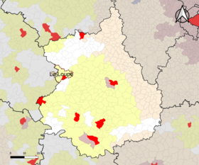 Localisation de l'aire d'attraction de la Loupe dans le département d'Eure-et-Loir.