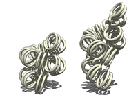 Two proposed structures of the 30 nm chromatin filament.
Left: 1 start helix "solenoid" structure.
Right: 2 start loose helix structure.
Note: the histones are omitted in this diagram - only the DNA is shown. 30nm Chromatin Structures.png