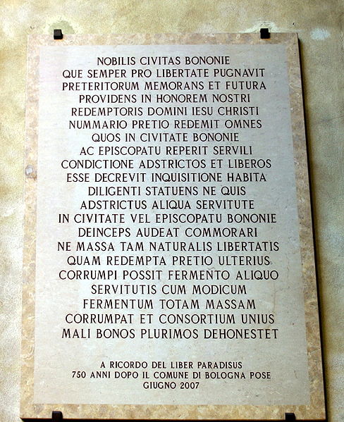 File:6248 - Bologna - Lapide, nel cortile di Palazzo d'Accursio - Foto Giovanni Dall'Orto, 9-Feb-2008.jpg