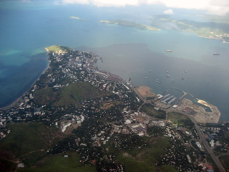 Aerial View Port Moresby, PNG