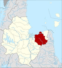 แผนที่จังหวัดสุราษฎร์ธานี เน้นอำเภอกาญจนดิษฐ์