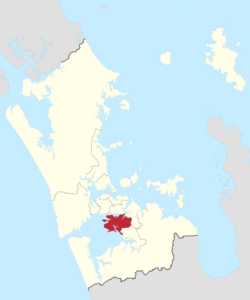 Location of Manukau Ward