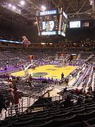 Interior na configuração para basquetebol