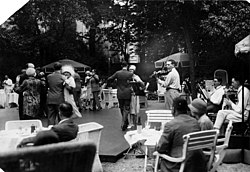 The "Golden Twenties" in Berlin: a jazz band plays for a tea dance at the hotel Esplanade, 1926. Bundesarchiv Bild 183-K0623-0502-001, Berlin, Tanztee im "Esplanade".jpg