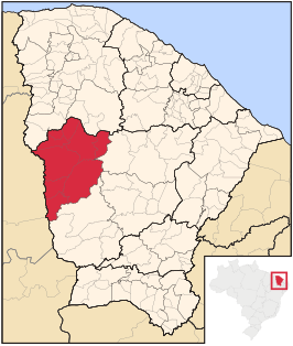 Ligging van de Braziliaanse microregio Sertão de Cratéus in Ceará