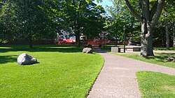 View of Charlottetown Boulder Park looking south from the corner of Church and Grafton streets.
