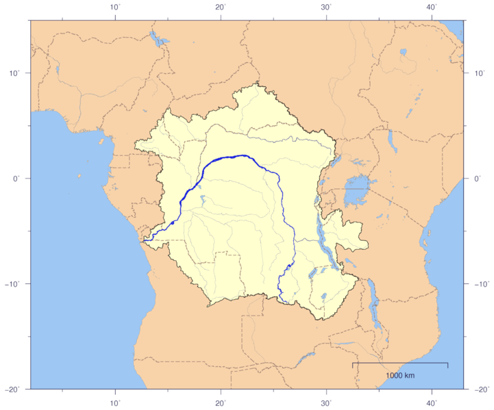 Congo watershed map