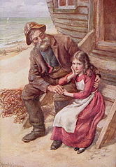 Daniel Peggotty is nutikya, gan Harold Copping, 1911