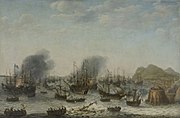 De overwinning op de Spanjaarden bij Gibraltar door een vloot onder bevel van admiraal Jacob van Heemskerck, 25 april 1607, SK-A-2162.jpg