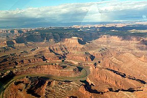 Blick auf den Dead Horse Point aus dem Flugzeug