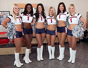 English: Houston Texans cheerleaders at an eve...