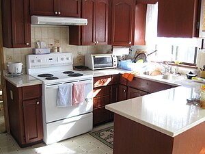 English: Our humble house kitchen with updated...