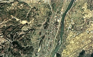 Iiyaman kantakaupunki vuoden 1976 ilmakuvassa