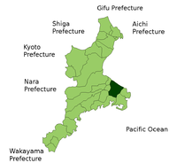 Položaj Ise u prefekturi Mie
