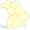 Lage des Landkreises Lindau (Bodensee) in Bayern