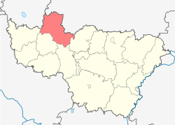 尤里耶夫波利斯基区的位置