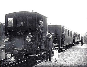 Lok XXIII KLINGBACH abfahrtbereit im Bahnhof Obermoschel