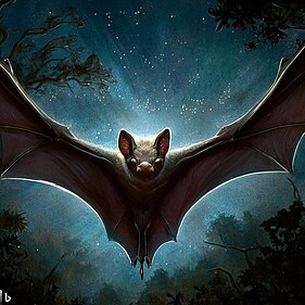 Representação artística do Morcego Originário (Mbopí recoypý)