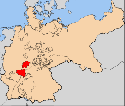 Geografisk placering af Storhertugdømmet Hessen