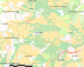 Mapa obce Valbonne
