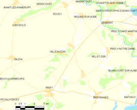 Mapa obce Val-d’Auzon