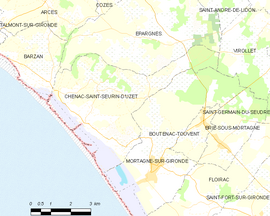 Mapa obce Chenac-Saint-Seurin-d’Uzet