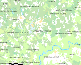 Mapa obce Marcillac-la-Croisille